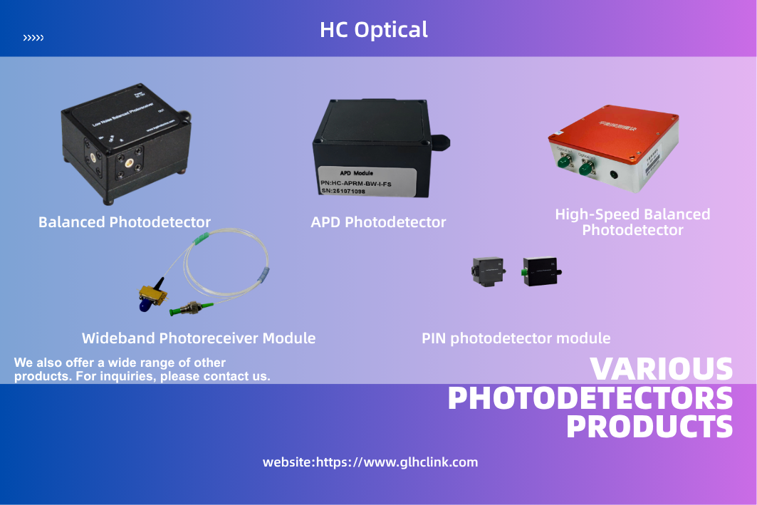 PIN, APD, balanced and wideband photodetector modules from HC Optical